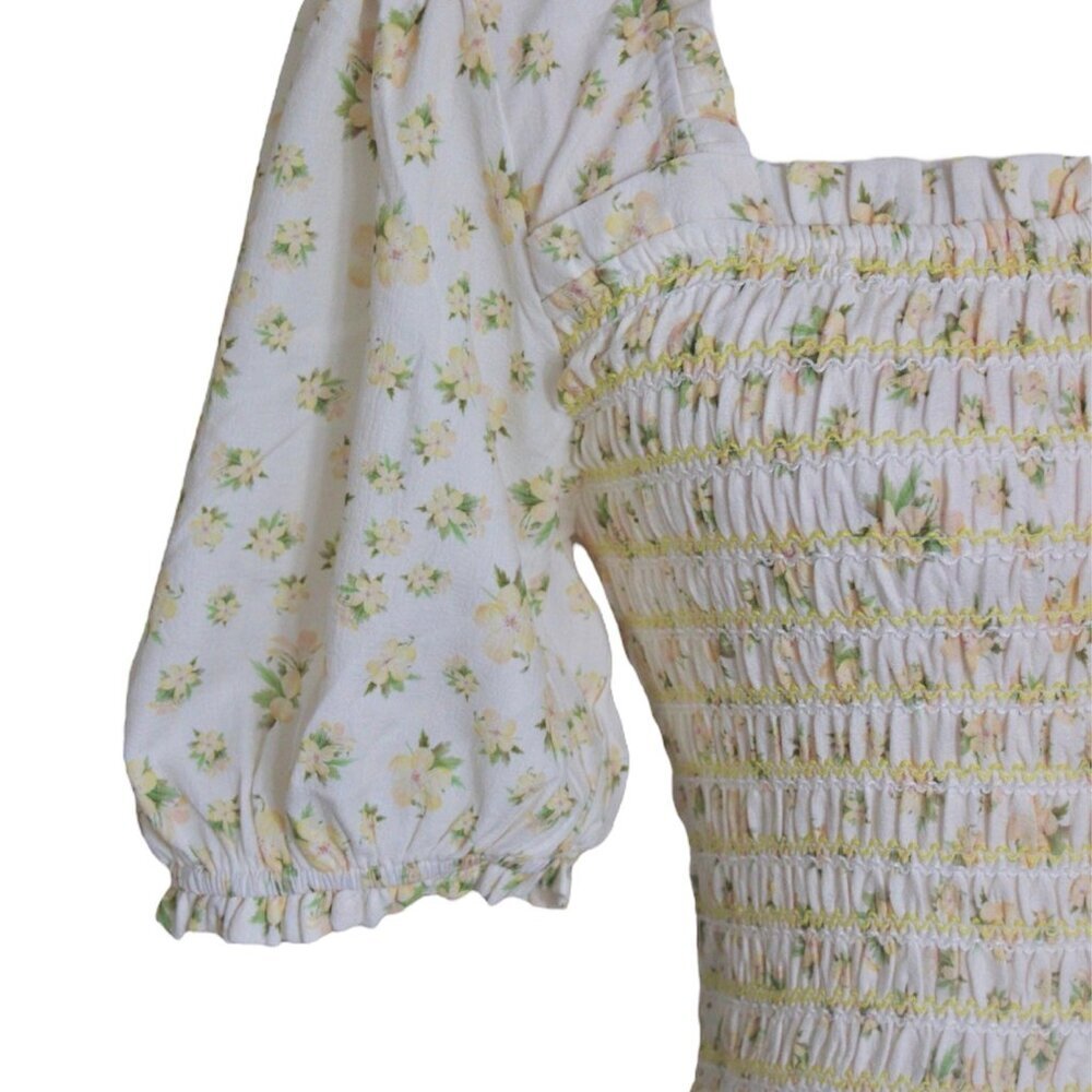 Light yellow Floral Maxi Spring Dress - Picture 3 of 5